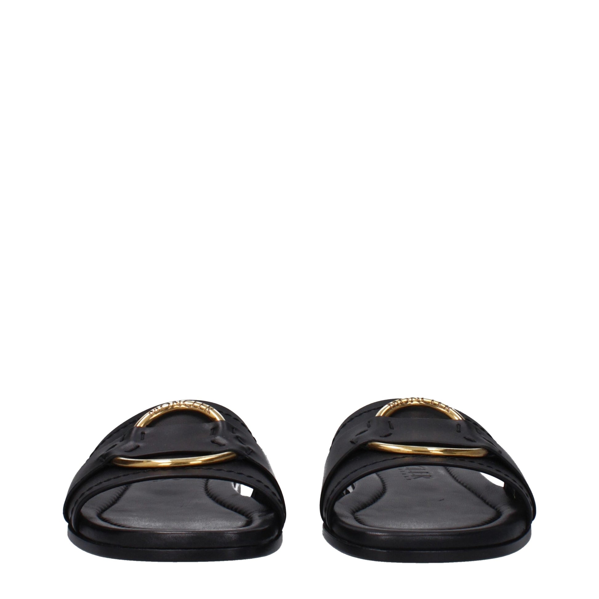 Black Leather Slipper