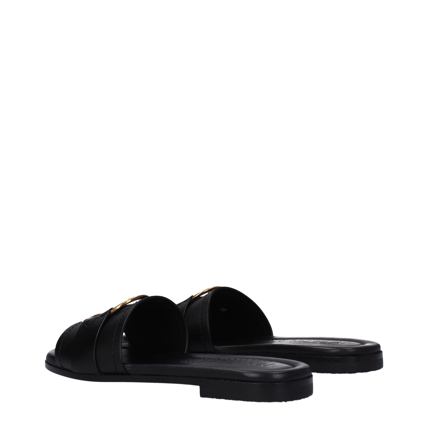 Black Leather Slipper