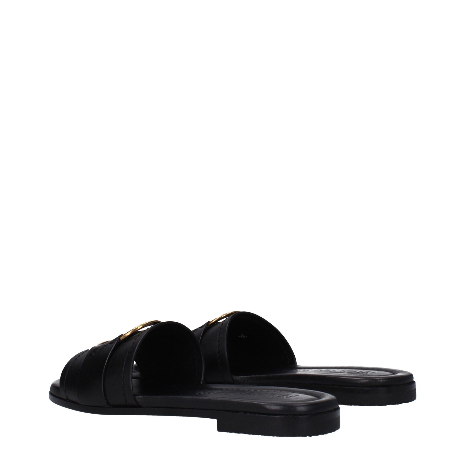 Black Leather Slipper