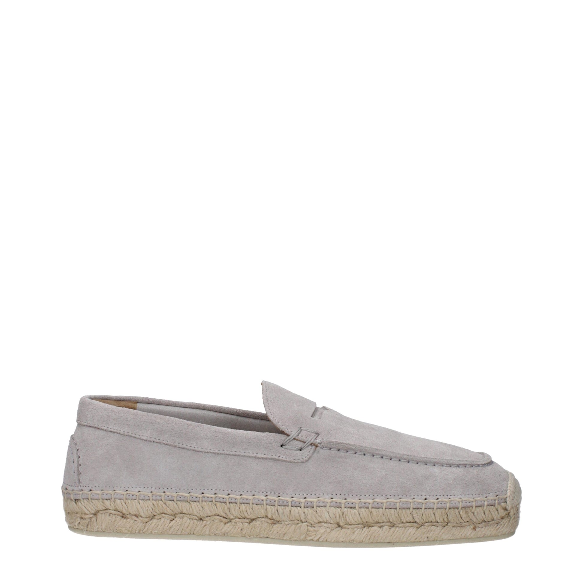 Gray Leather Espadrilles