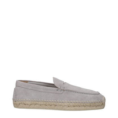Gray Leather Espadrilles