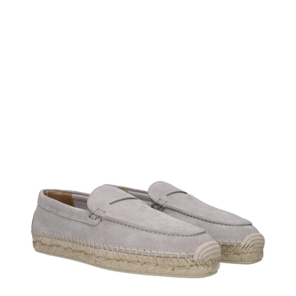 Gray Leather Espadrilles