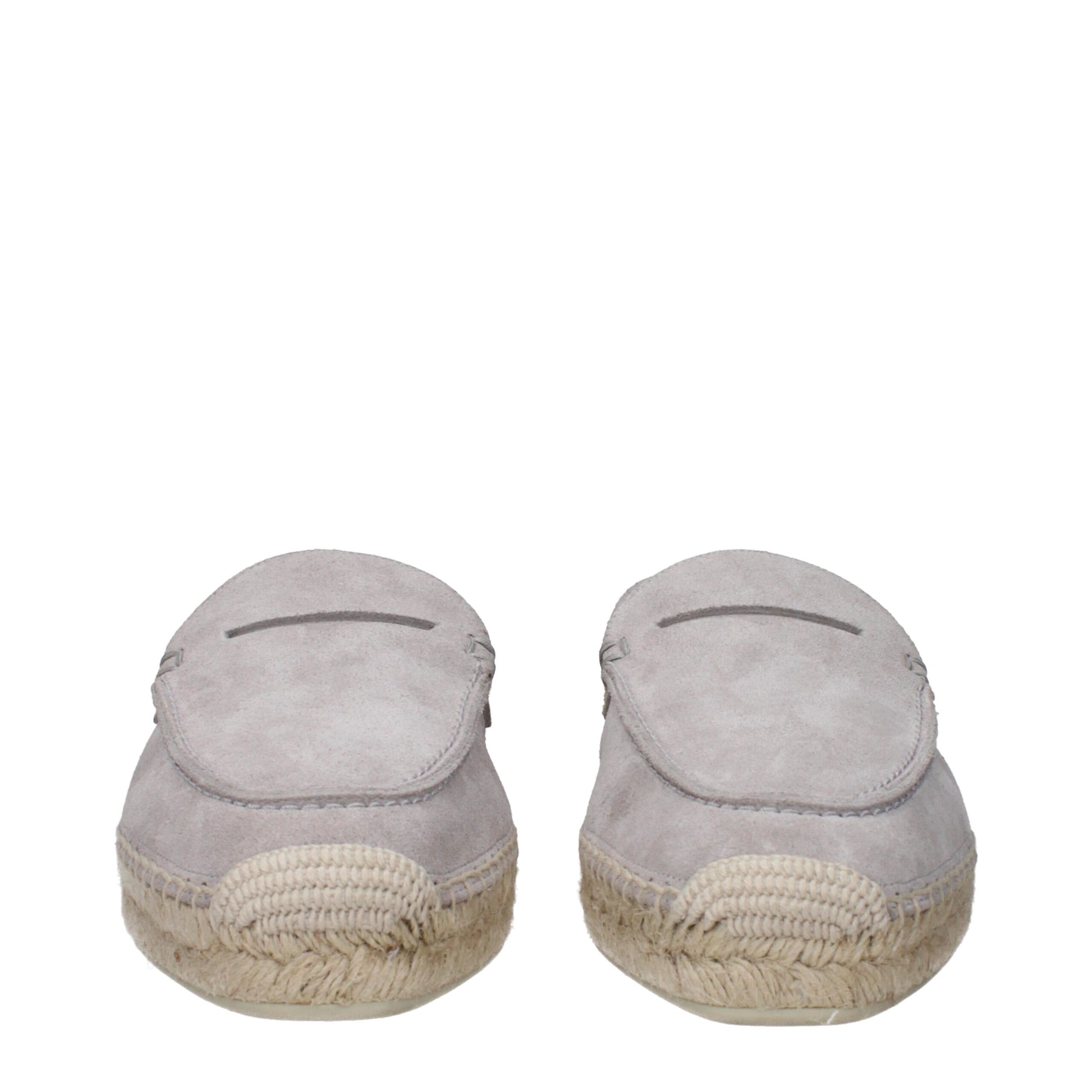 Gray Leather Espadrilles