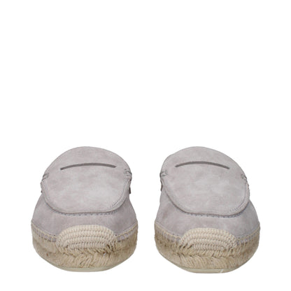 Gray Leather Espadrilles