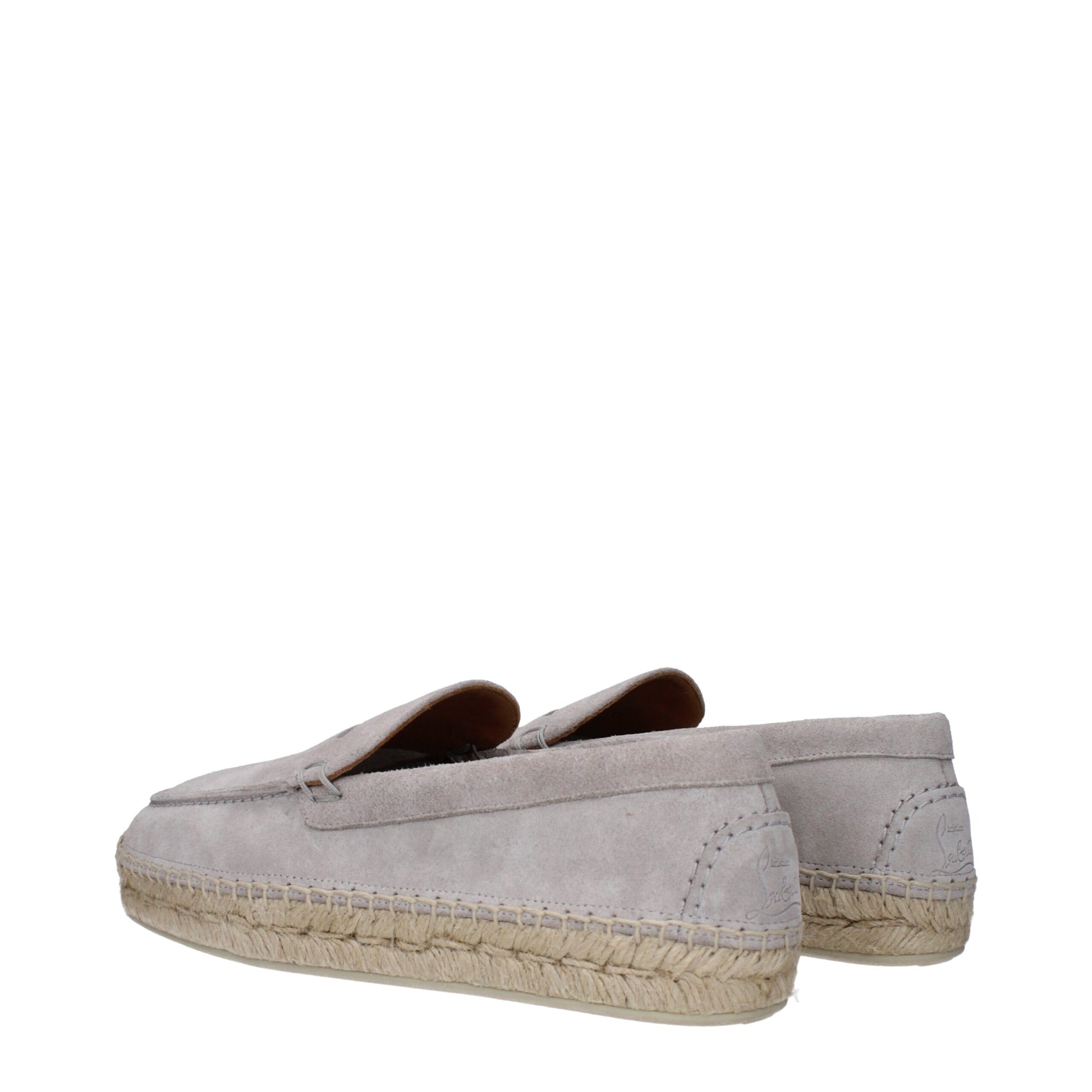 Gray Leather Espadrilles