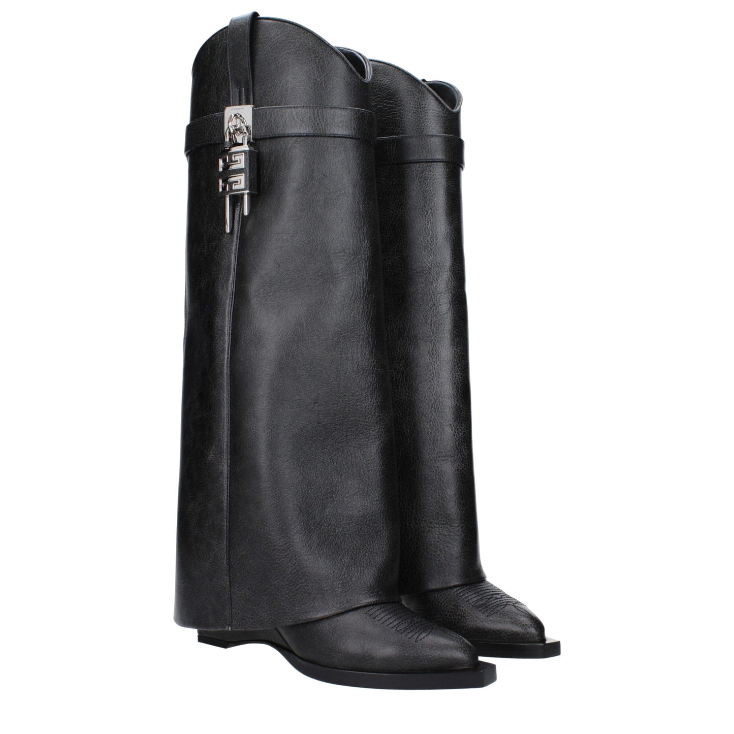 Bota de piel negra