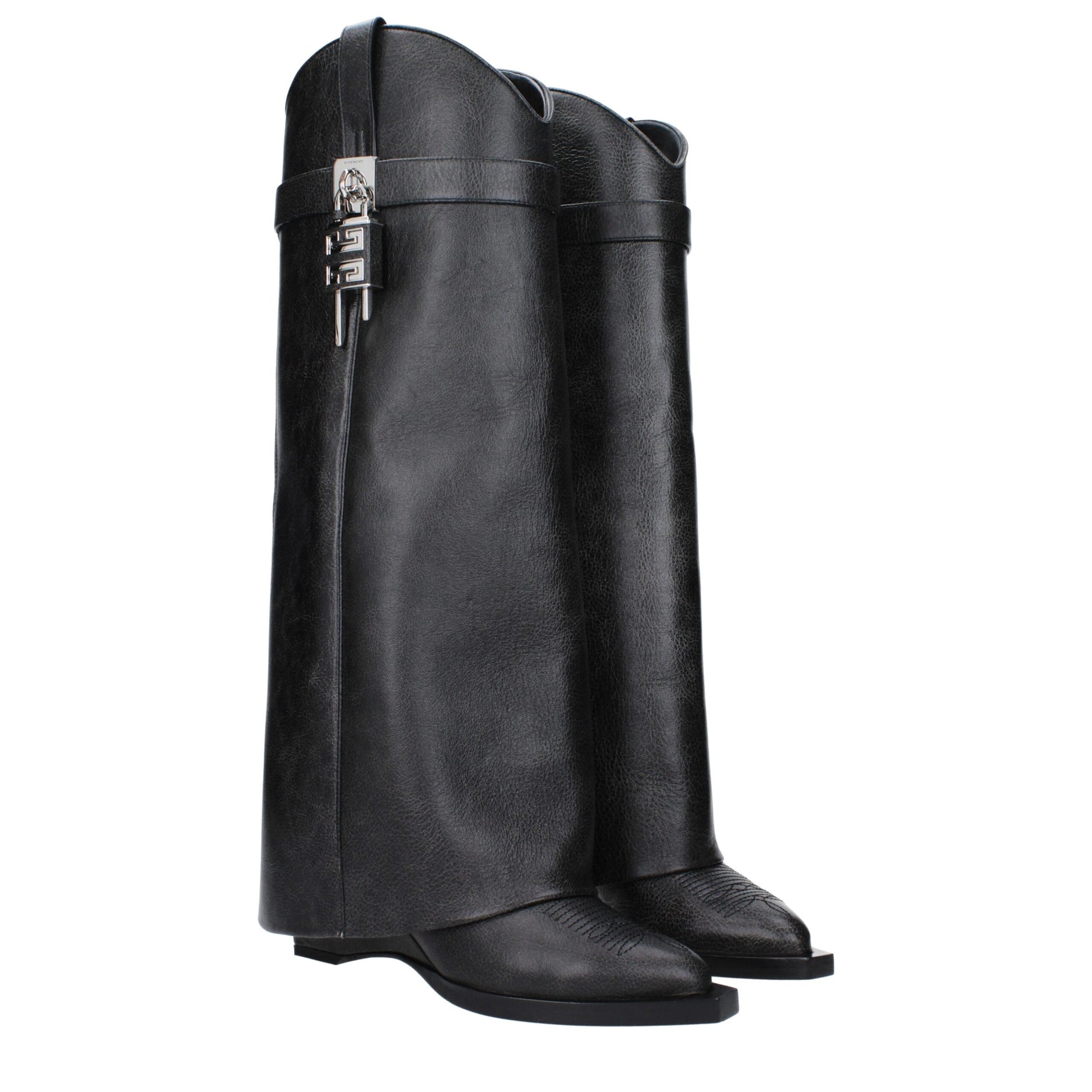 Bota de piel negra