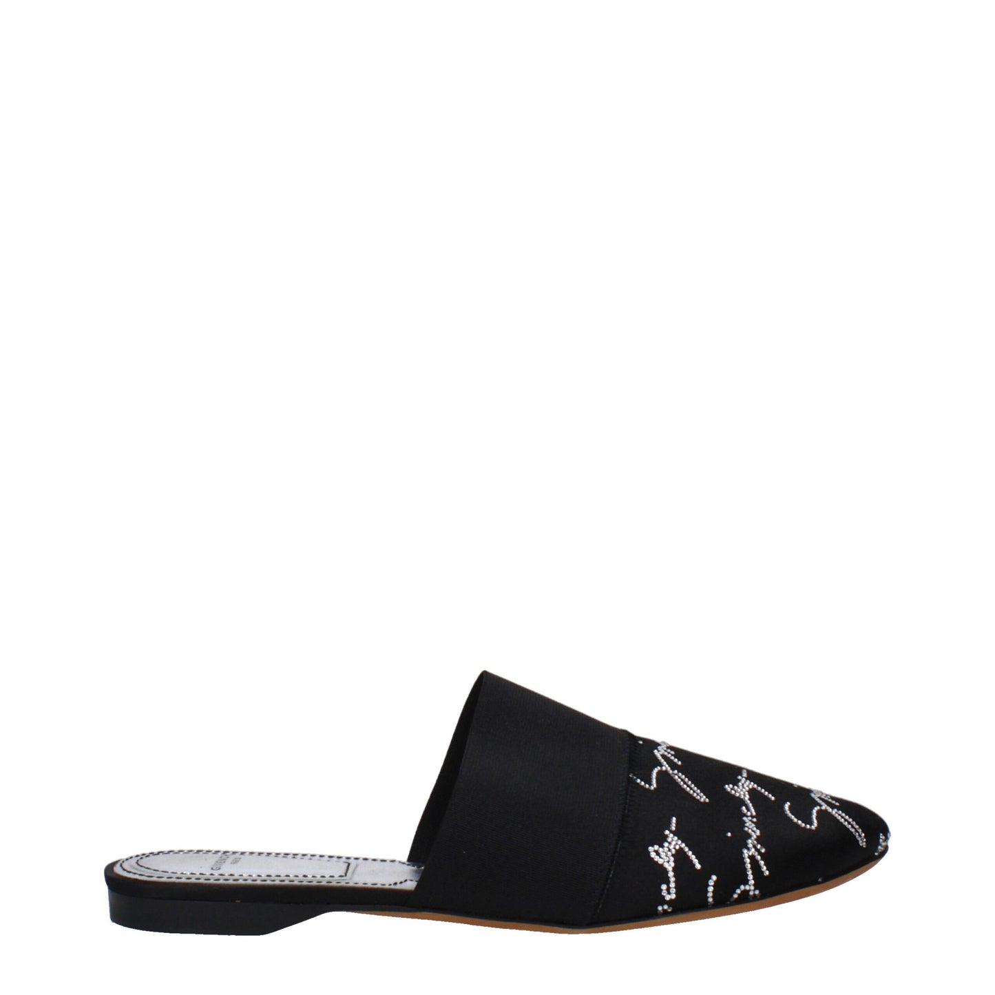Black Satin Slippers Sandals