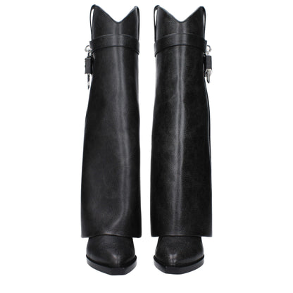 Bota de piel negra
