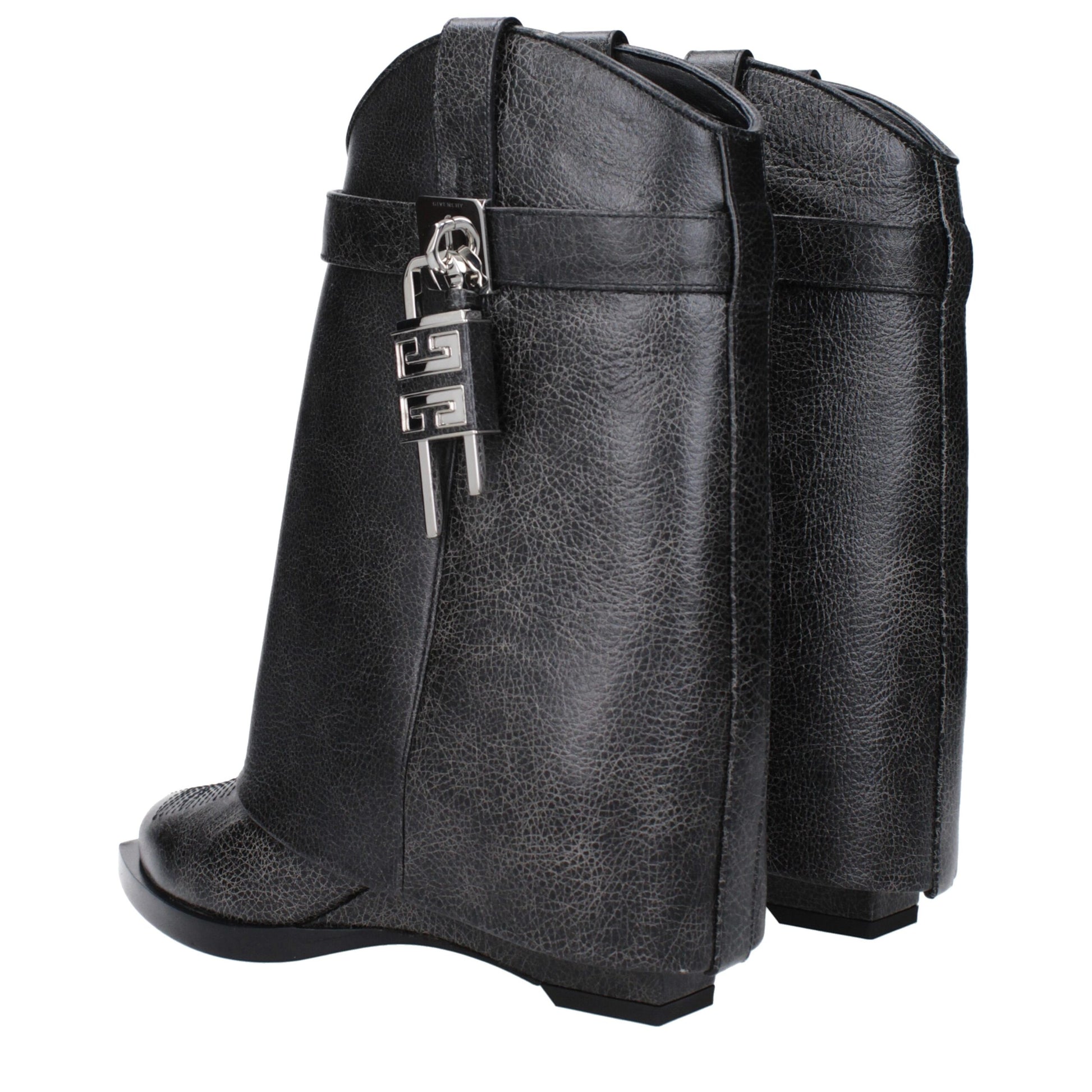 Black Leather Ankle Boots