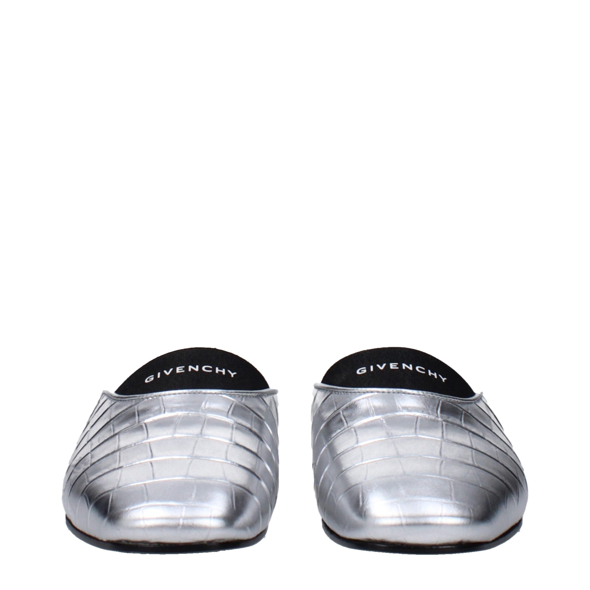 Gray Leather Slippers Sandals
