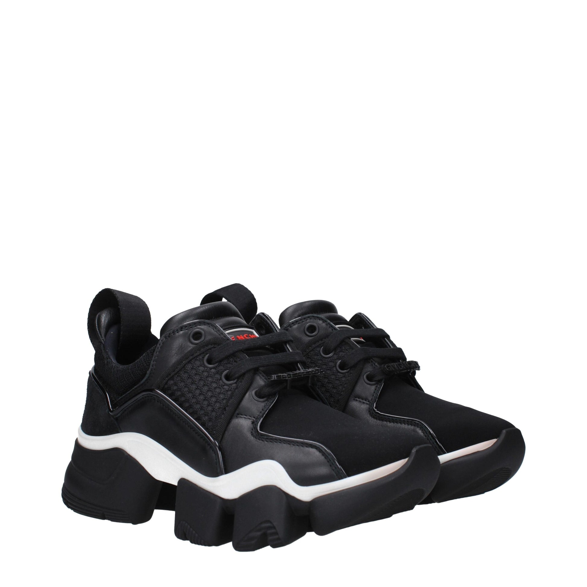Black Fabric Chunky Sneakers