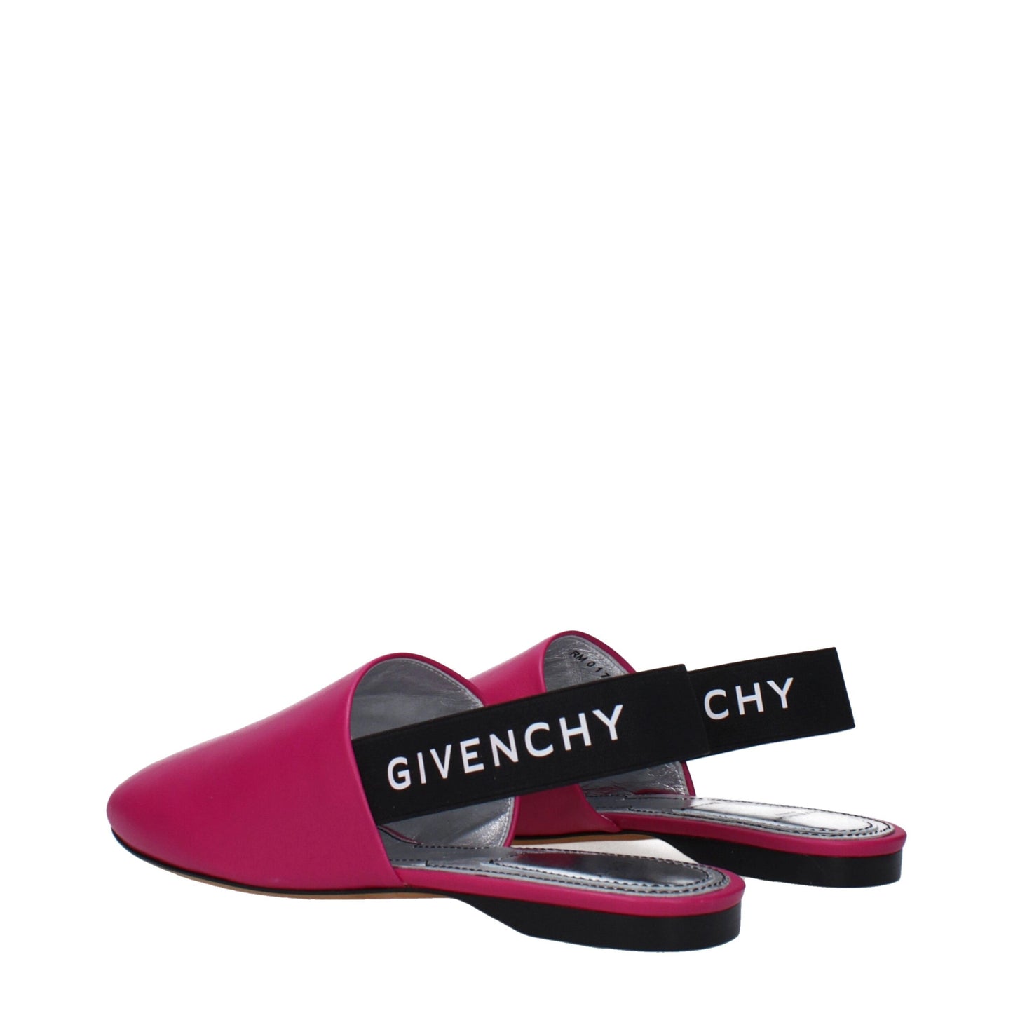 Pink Leather Flat Sandals