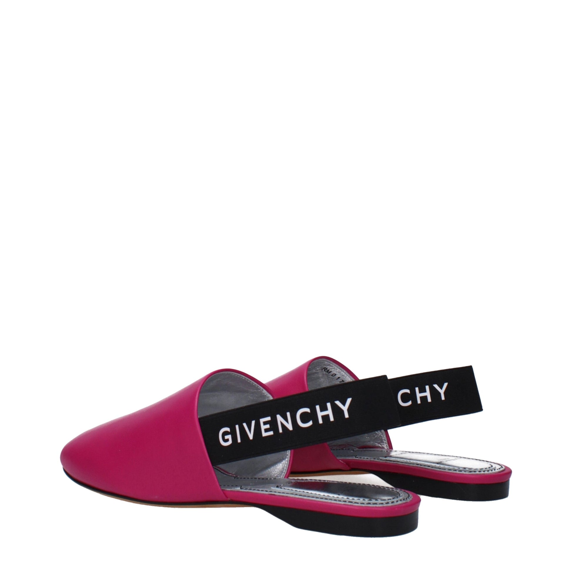 Pink Leather Flat Sandals