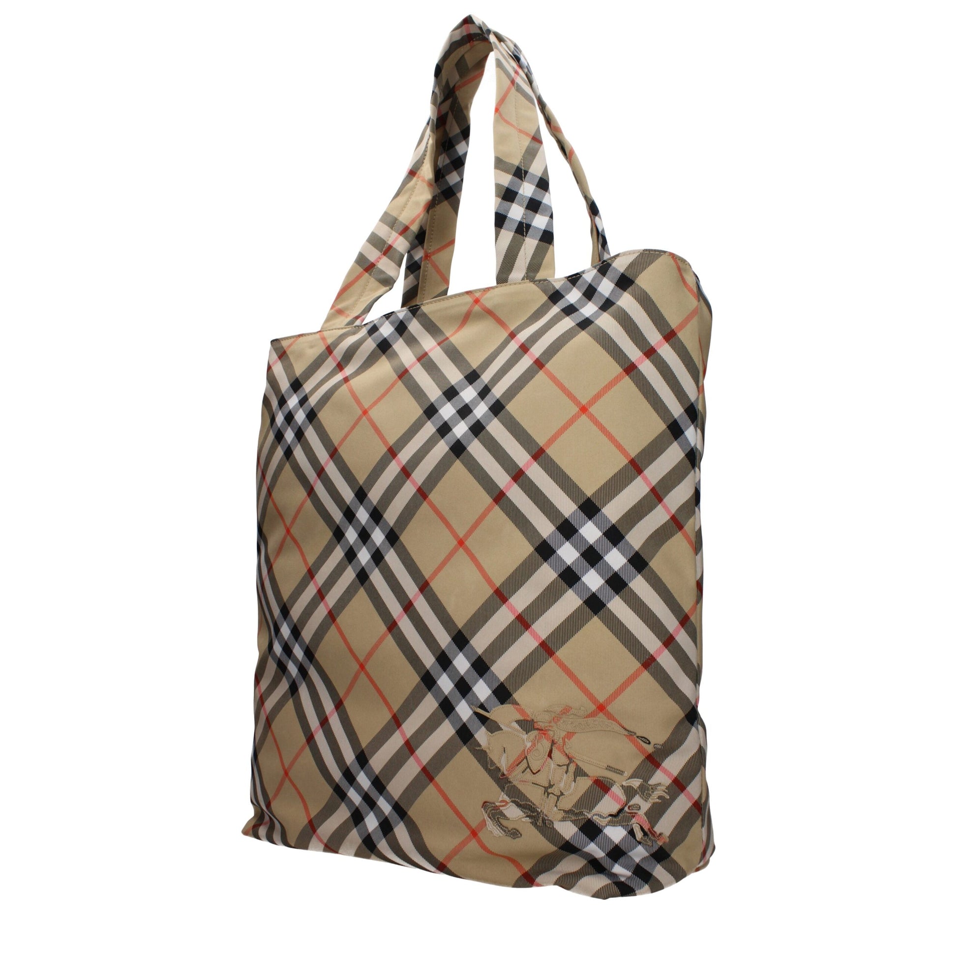 Beige Fabric Shoulder Bags