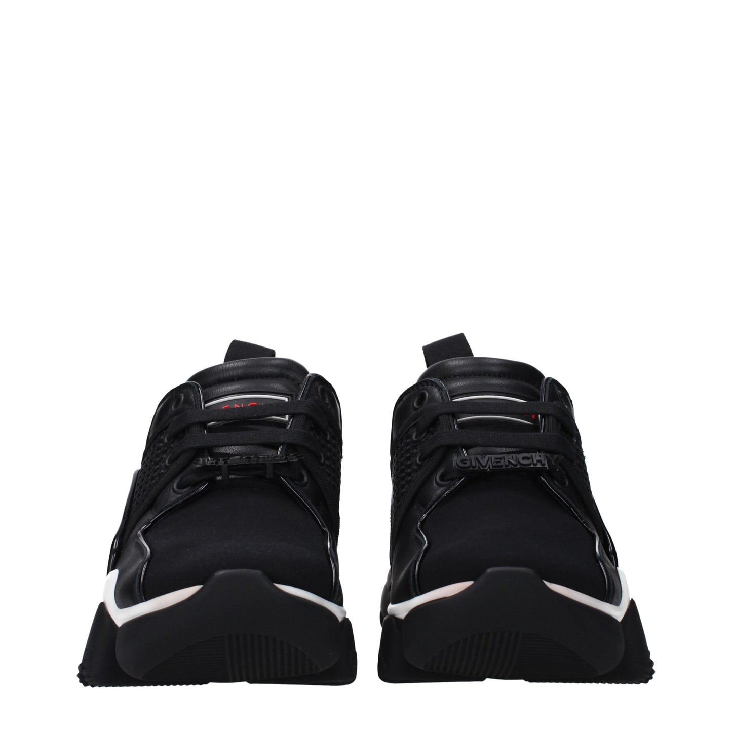 Black Fabric Chunky Sneakers