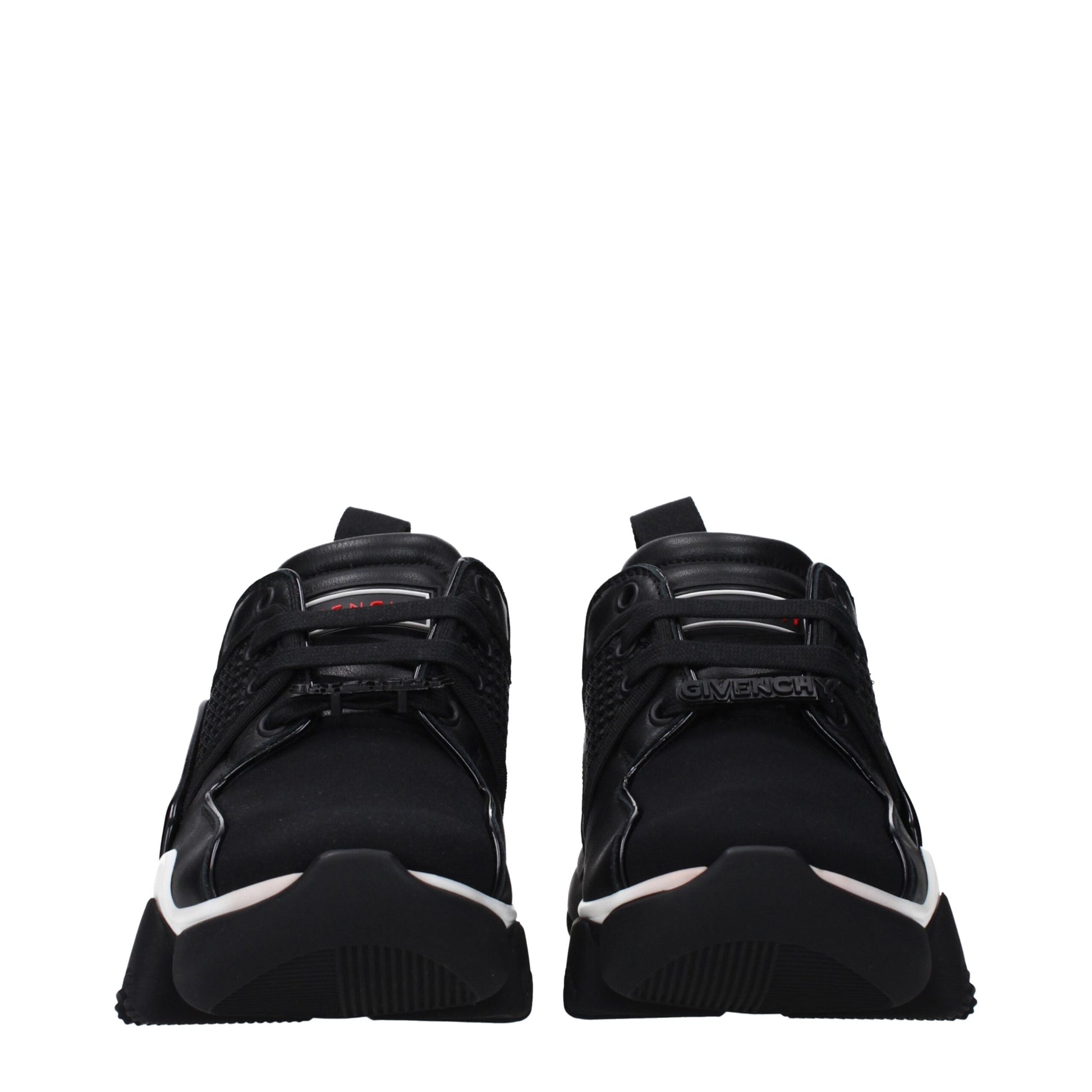 Black Fabric Chunky Sneakers