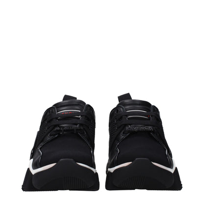 Black Fabric Chunky Sneakers