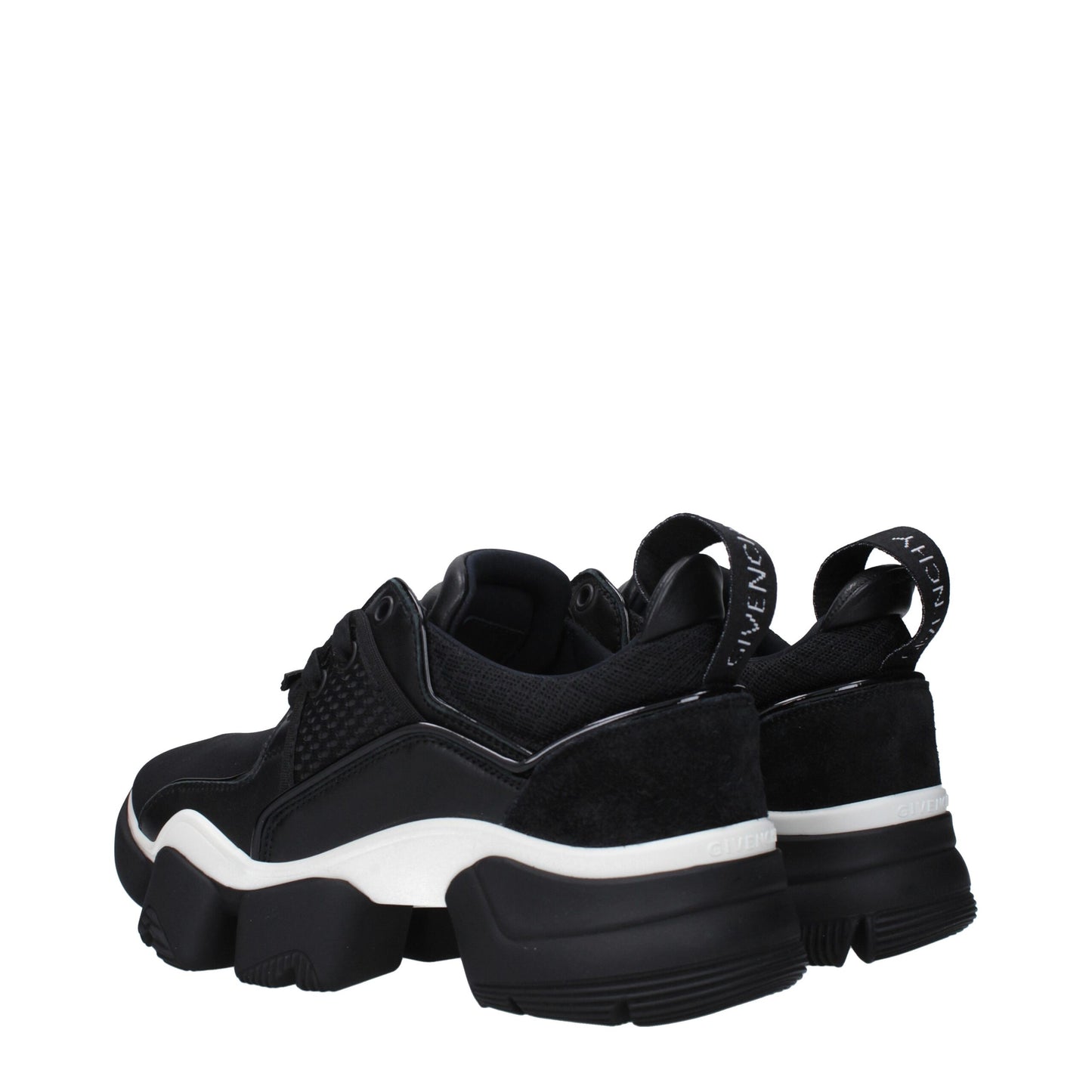 Black Fabric Chunky Sneakers