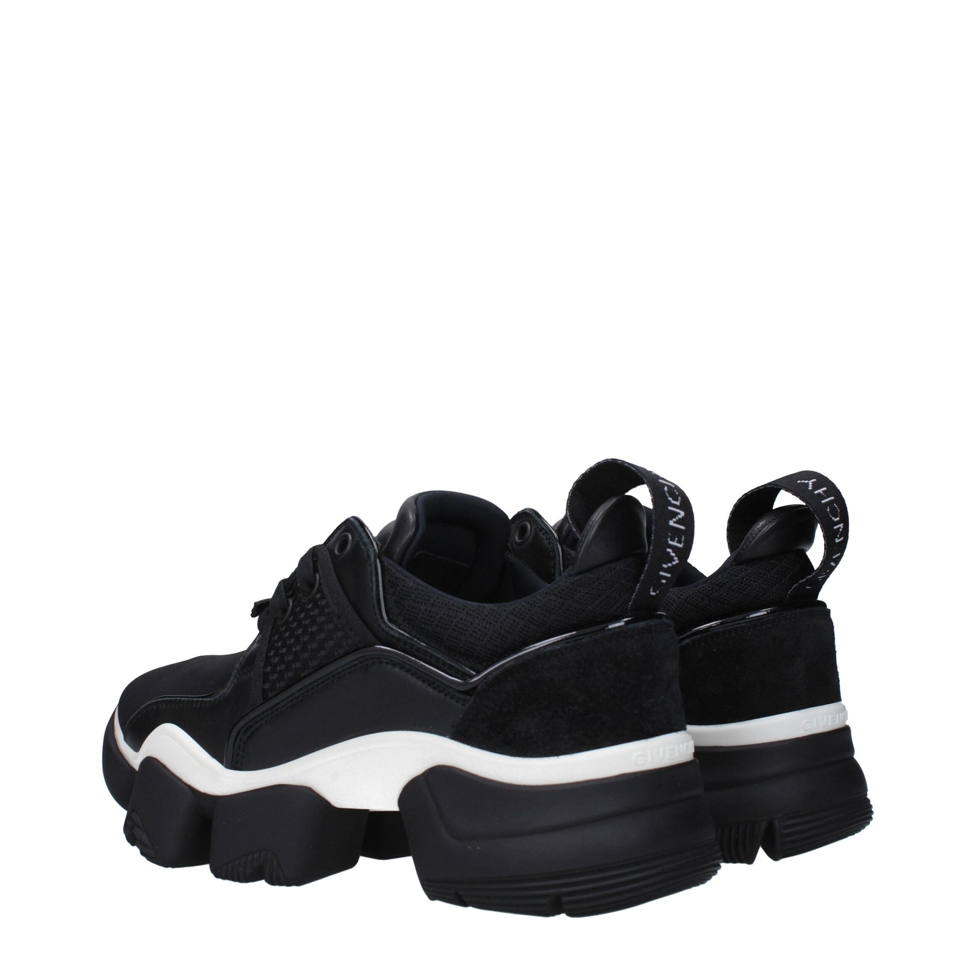 Black Fabric Chunky Sneakers