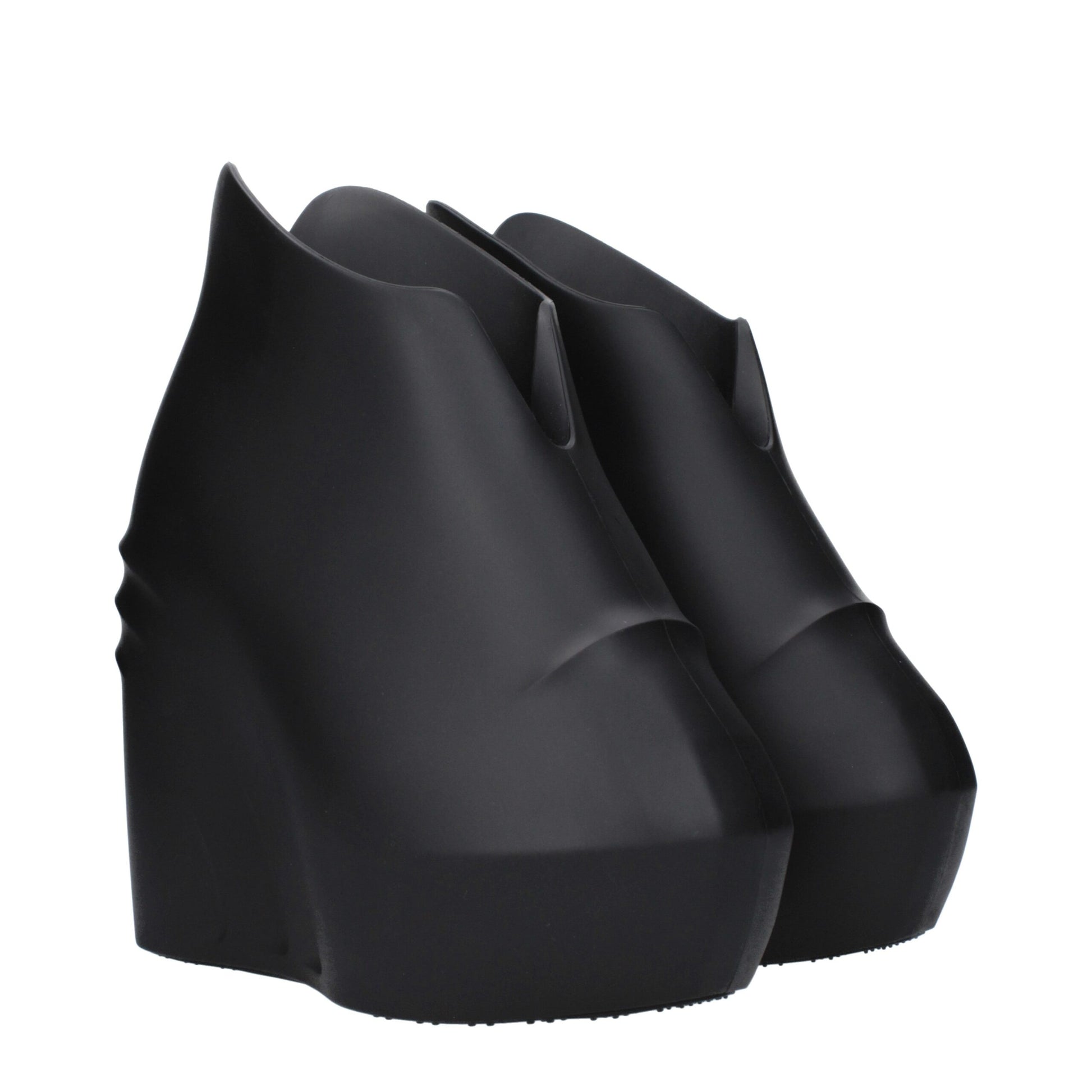 Black Cotton Wedges Sandals