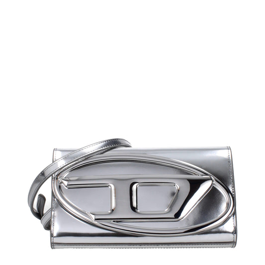 Gray Leather Clutch Bags