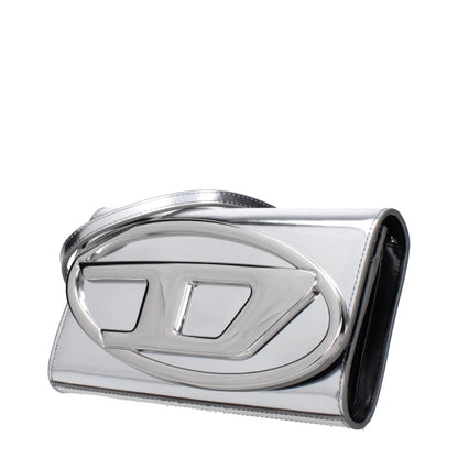 Gray Leather Clutch Bags