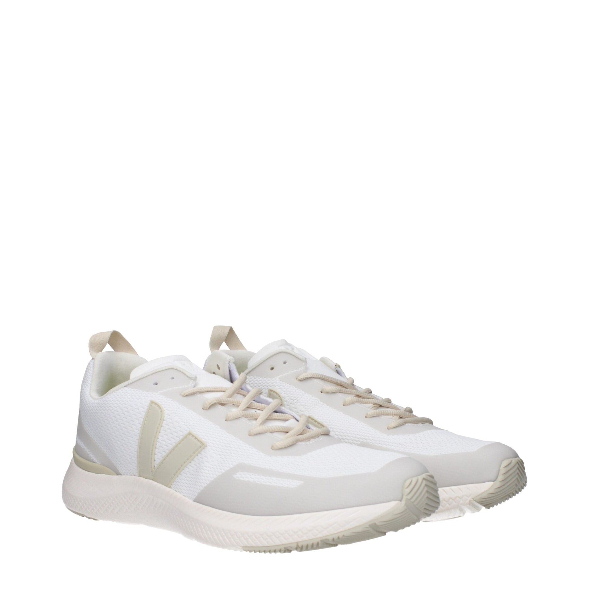 White Fabric Sneakers