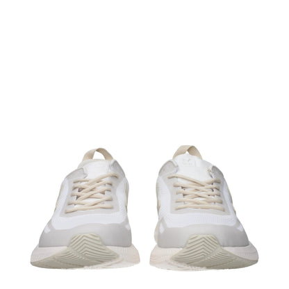 White Fabric Sneakers
