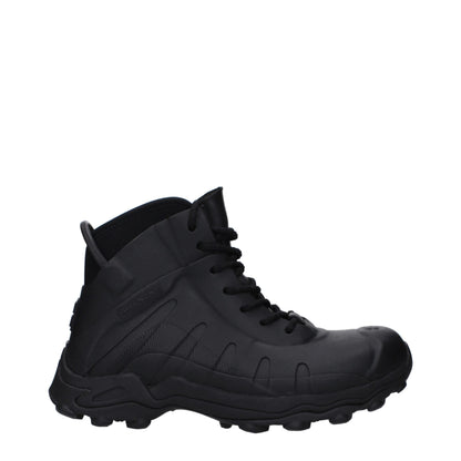 Black Cotton Ankle Boots
