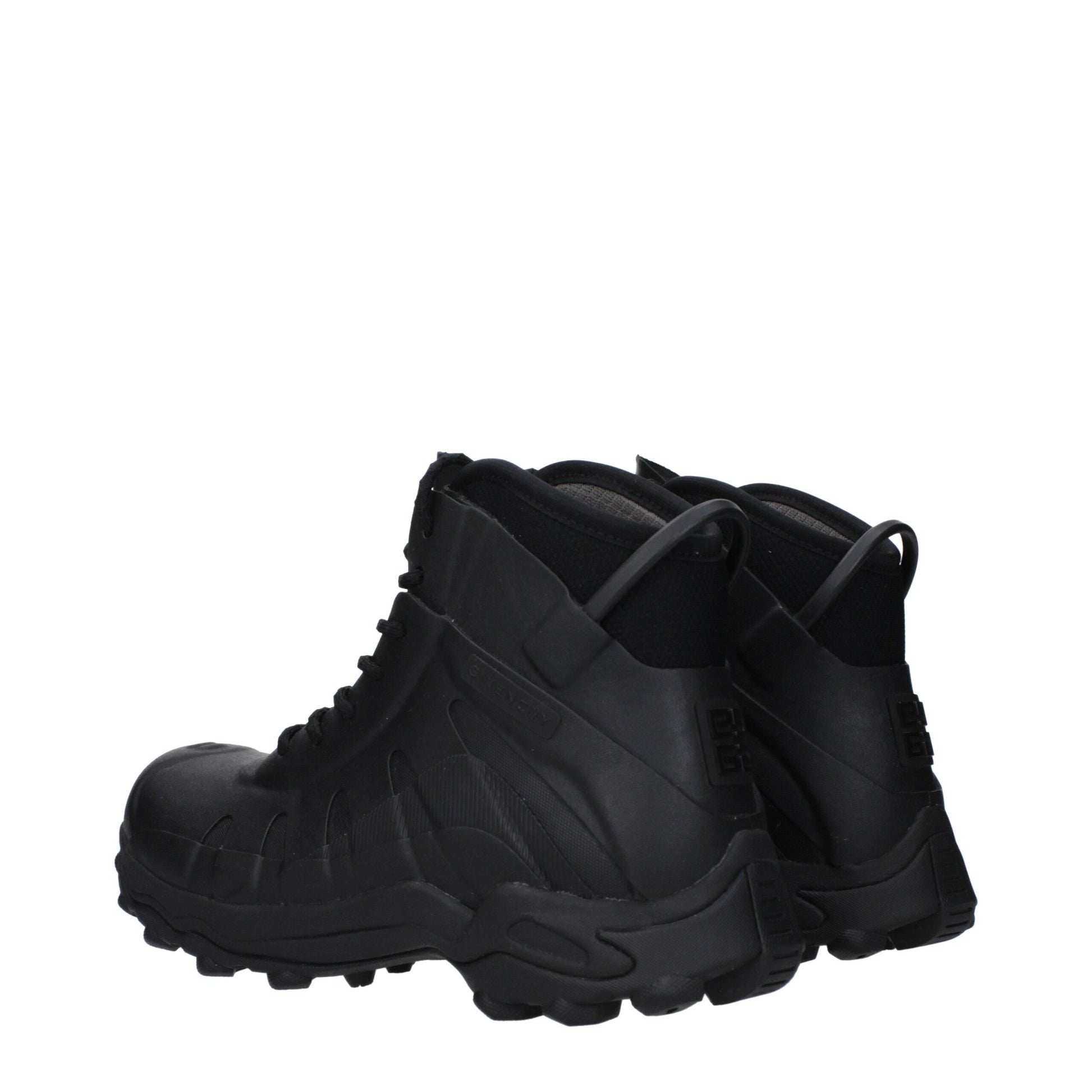 Black Cotton Ankle Boots