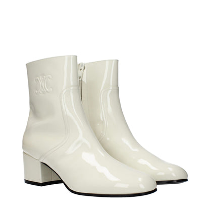 Beige Leather Ankle Boots