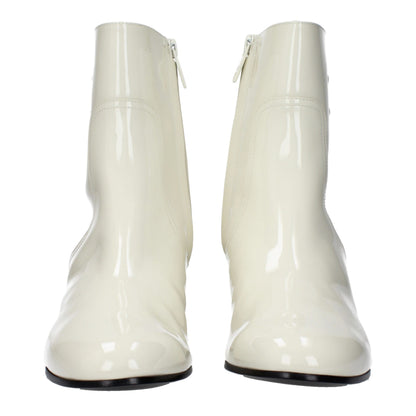 Beige Leather Ankle Boots