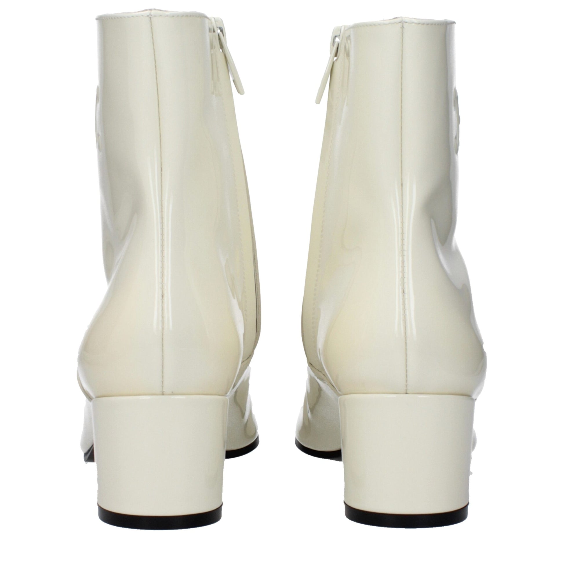 Beige Leather Ankle Boots