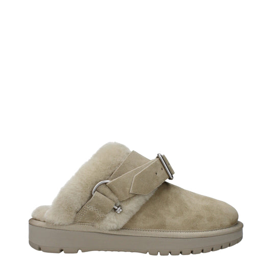 Green Leather Slippers Sandals