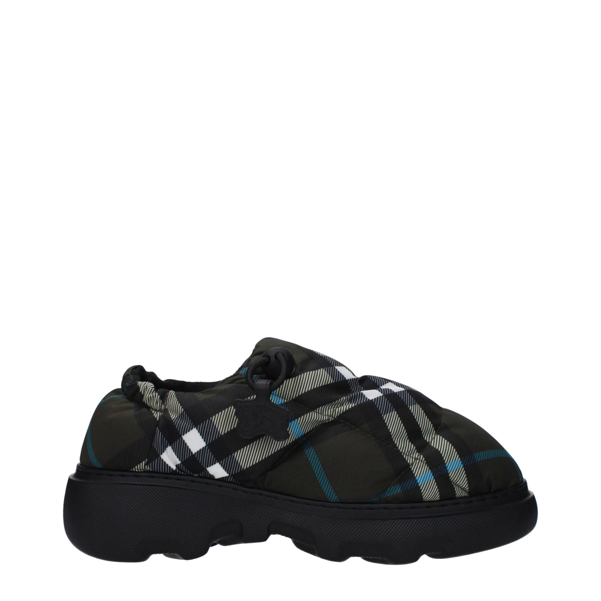Green Fabric Slip-On Loafers