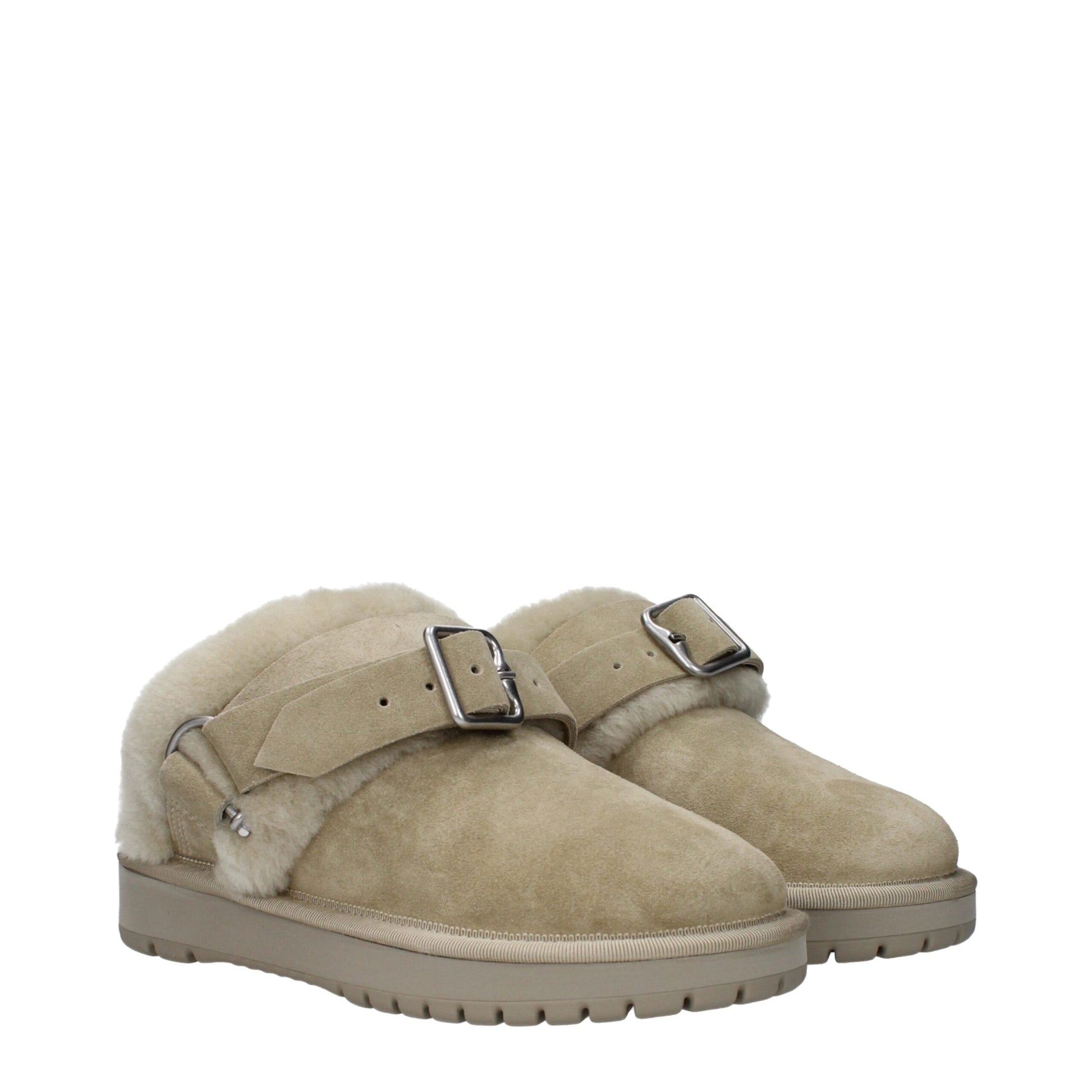 Green Leather Slippers Sandals