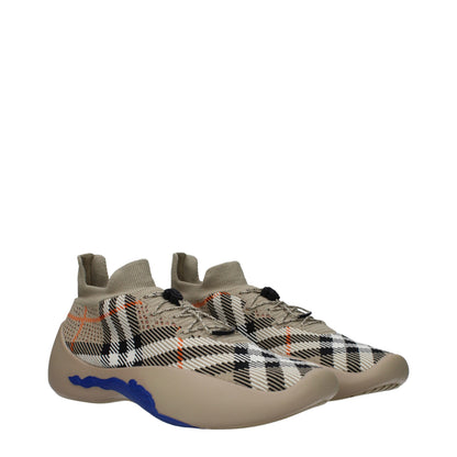 Beige Fabric Chunky Sneakers