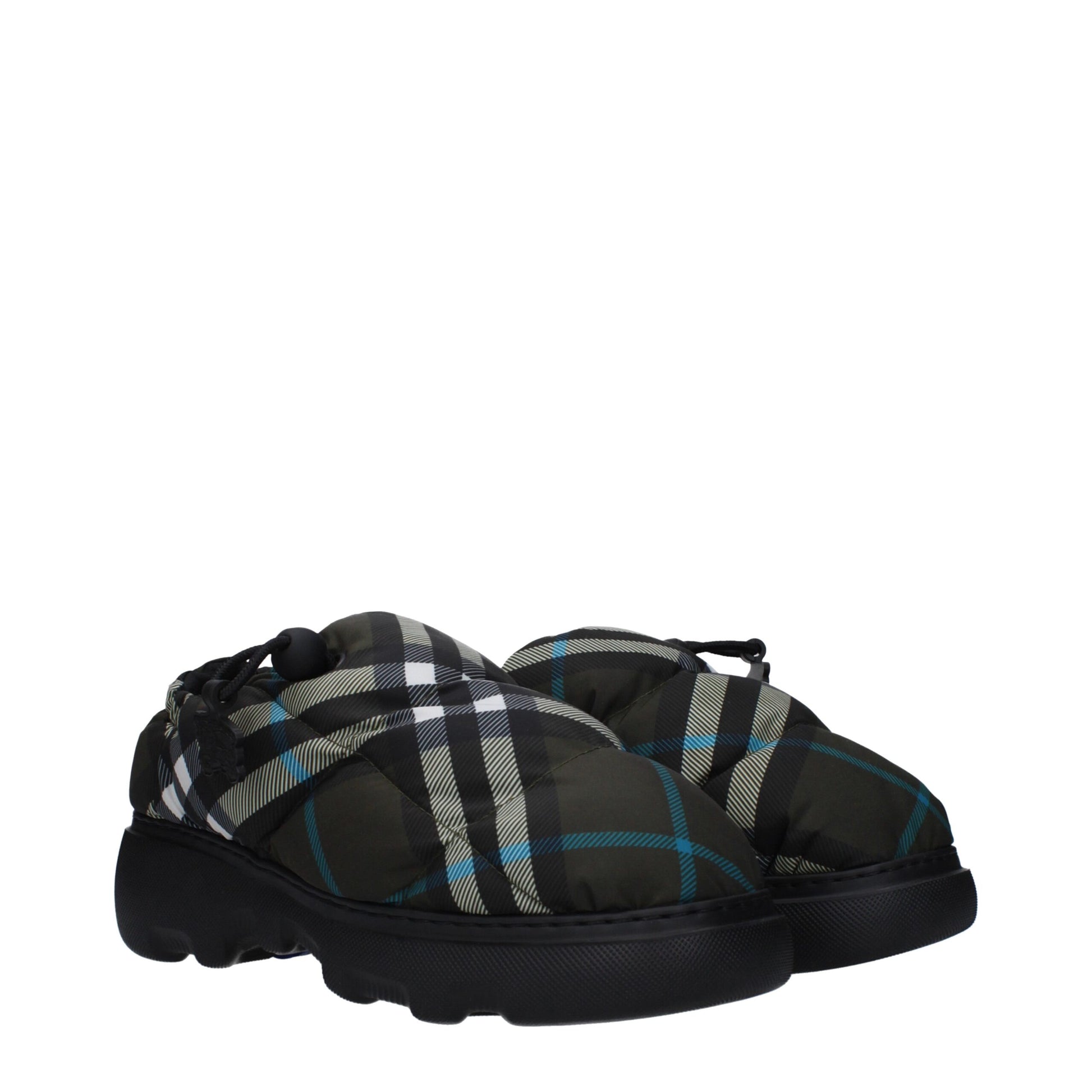 Green Fabric Slip-On Loafers