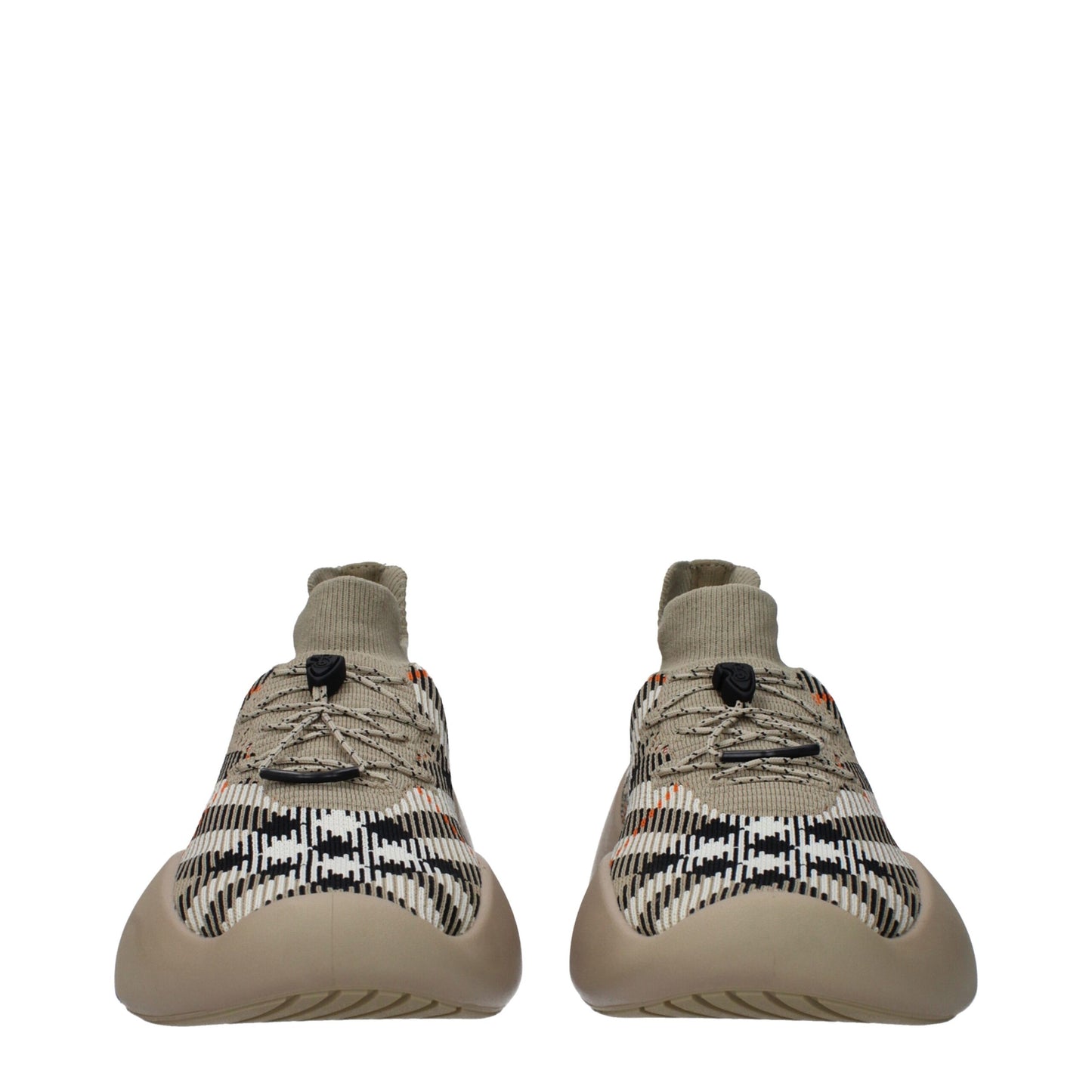 Beige Fabric Chunky Sneakers