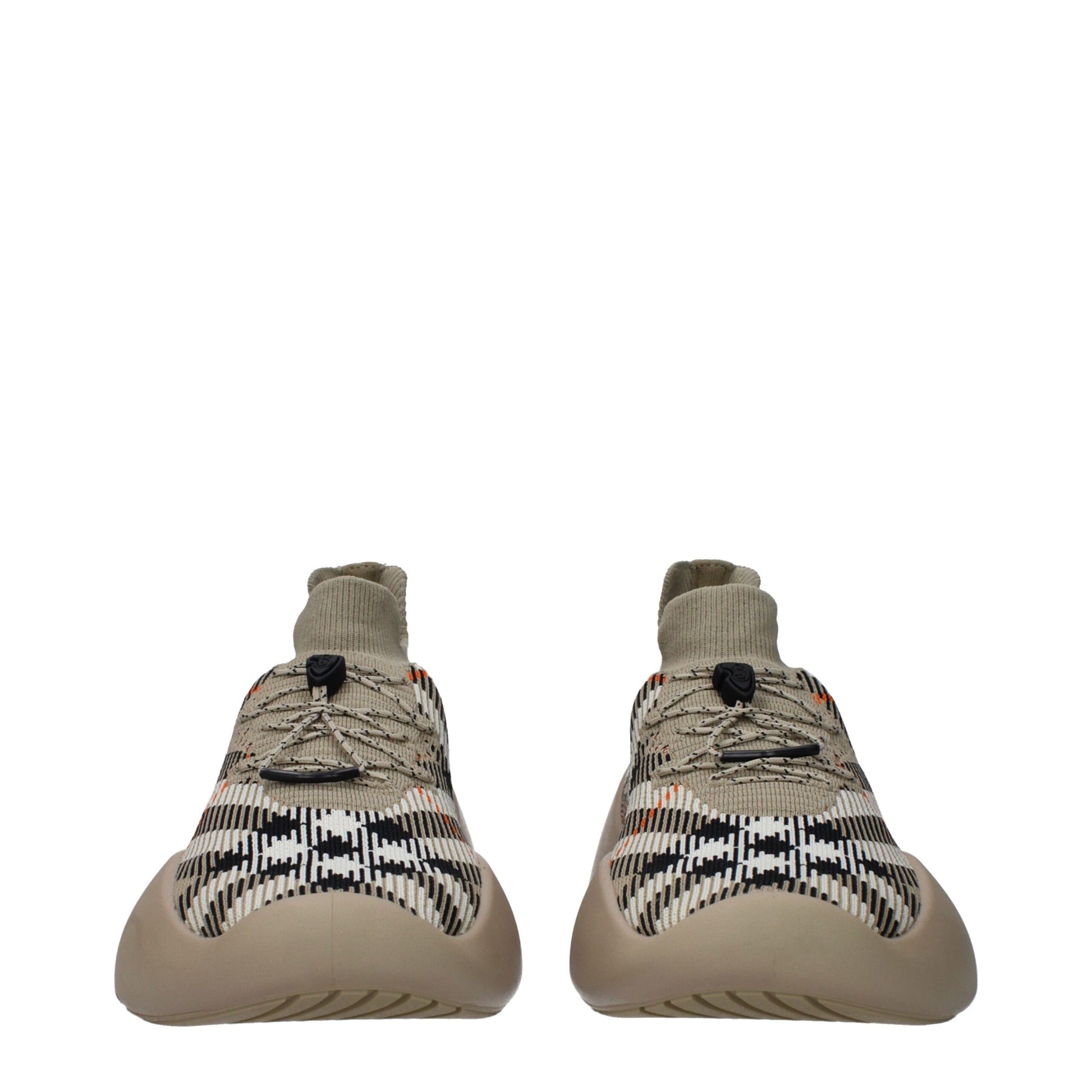 Beige Fabric Chunky Sneakers