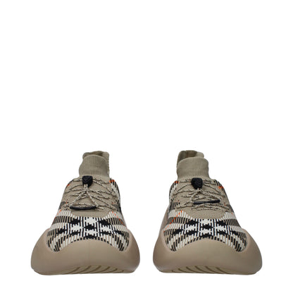 Beige Fabric Chunky Sneakers