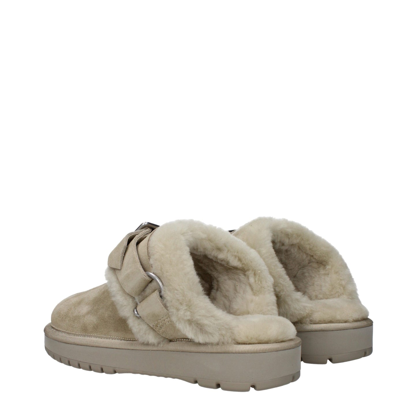 Green Leather Slippers Sandals