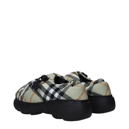 Green Fabric Slip-On Loafers