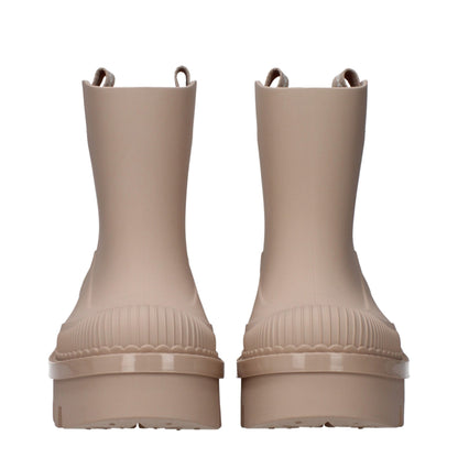 Pink Cotton Ankle Boots