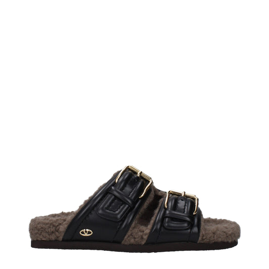 Black Leather Slipper