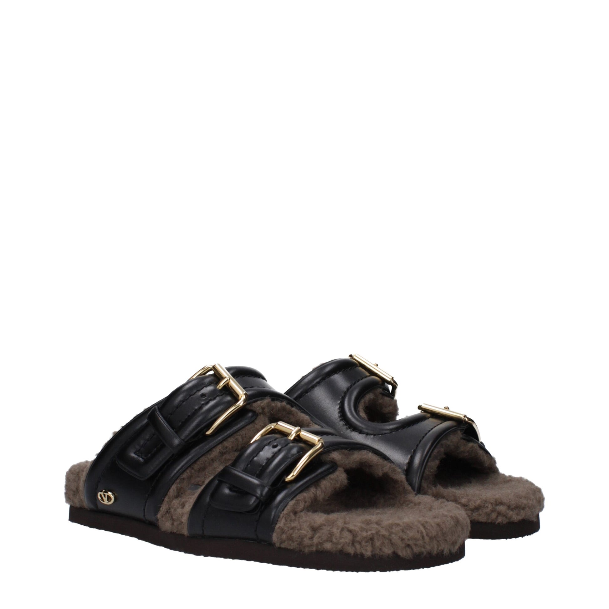 Black Leather Slipper