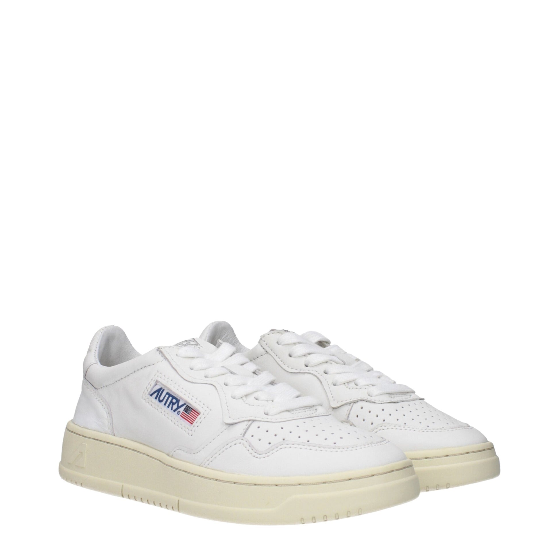 White Leather Low Tops