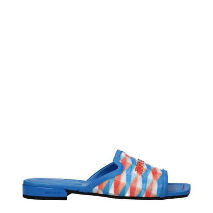 Light Blue Fabric Slippers Sandals
