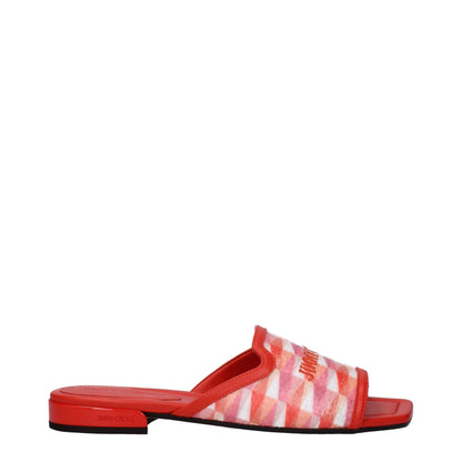 Orange Fabric Slippers Sandals